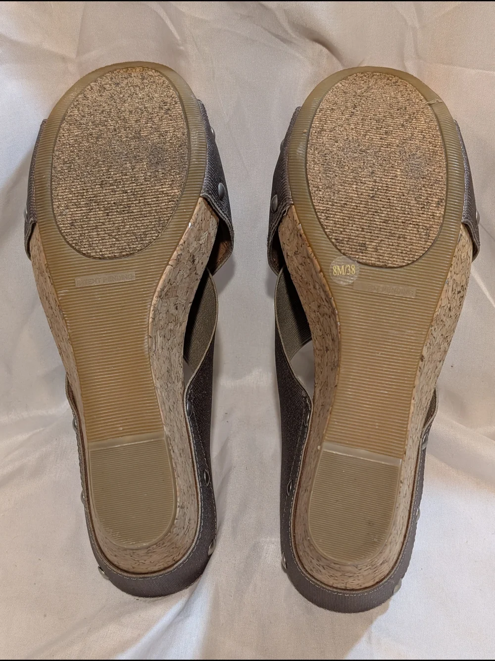 Lucky Brand Brown Crisscross Cork Wedge Sandals